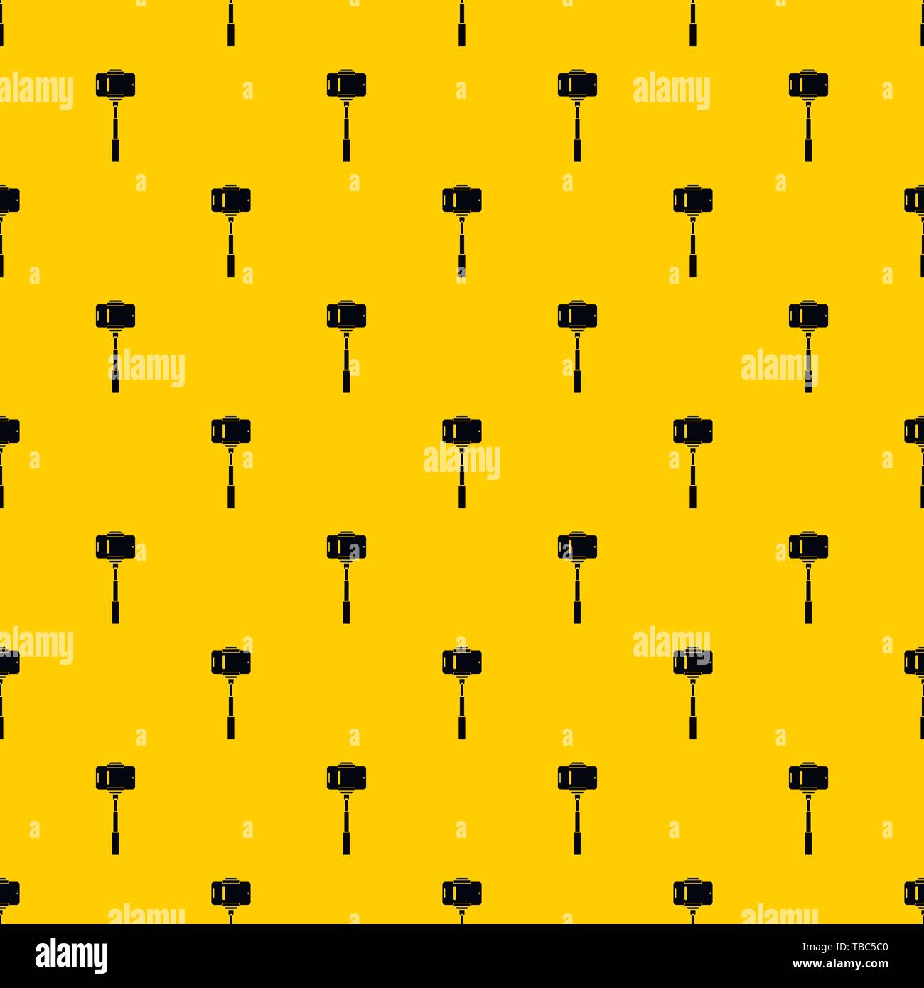 Mobile phone on a selfie stick pattern vector Stock Vector