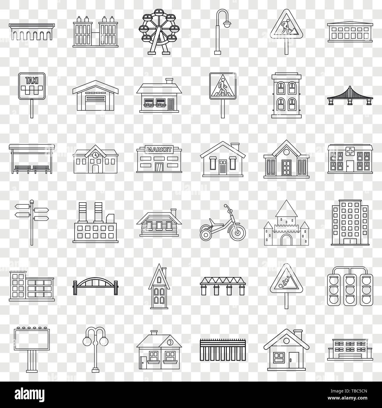 Construction icons set, outline style Stock Vector Image & Art - Alamy