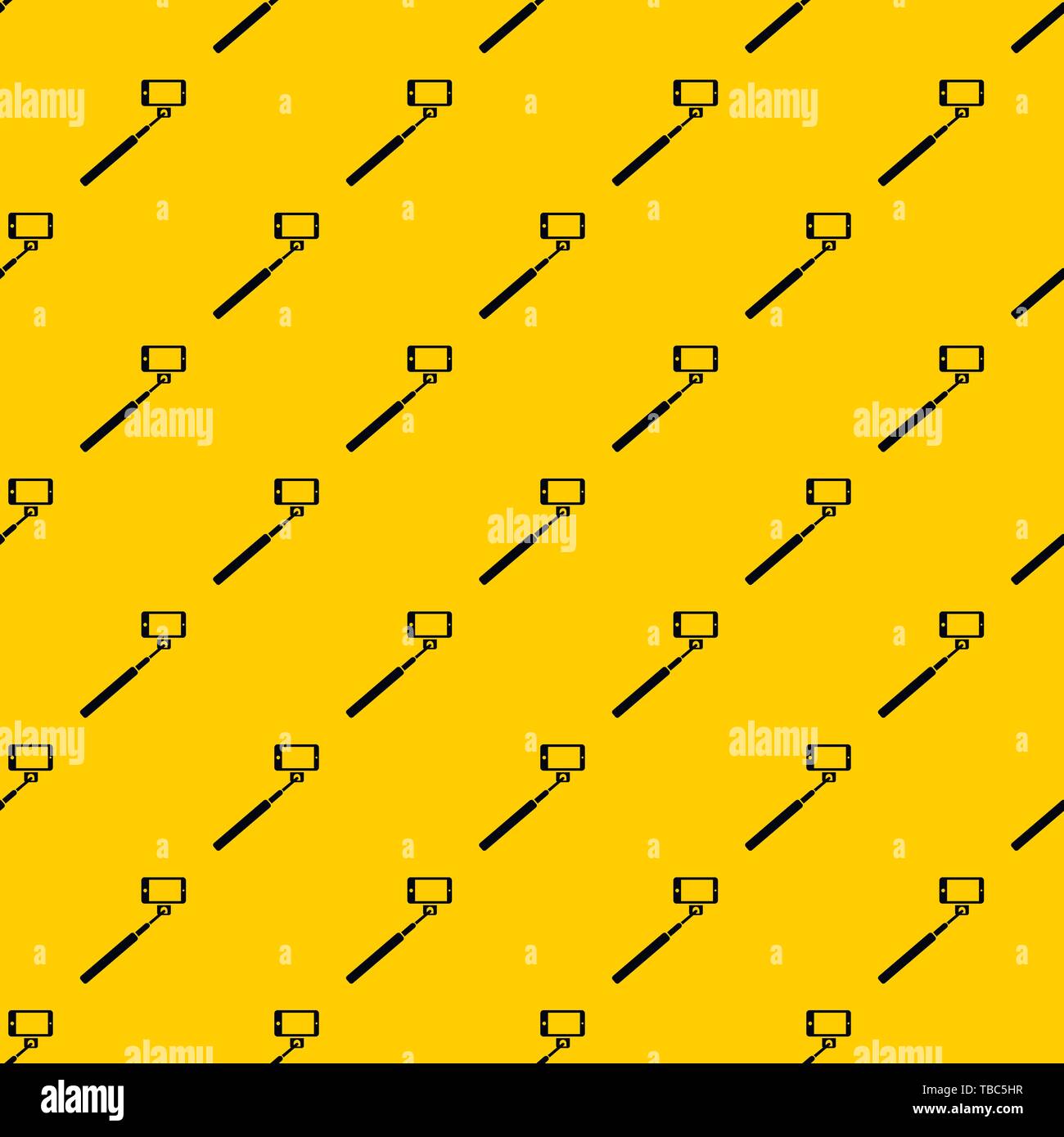 Selfie stick and smartphone pattern vector Stock Vector