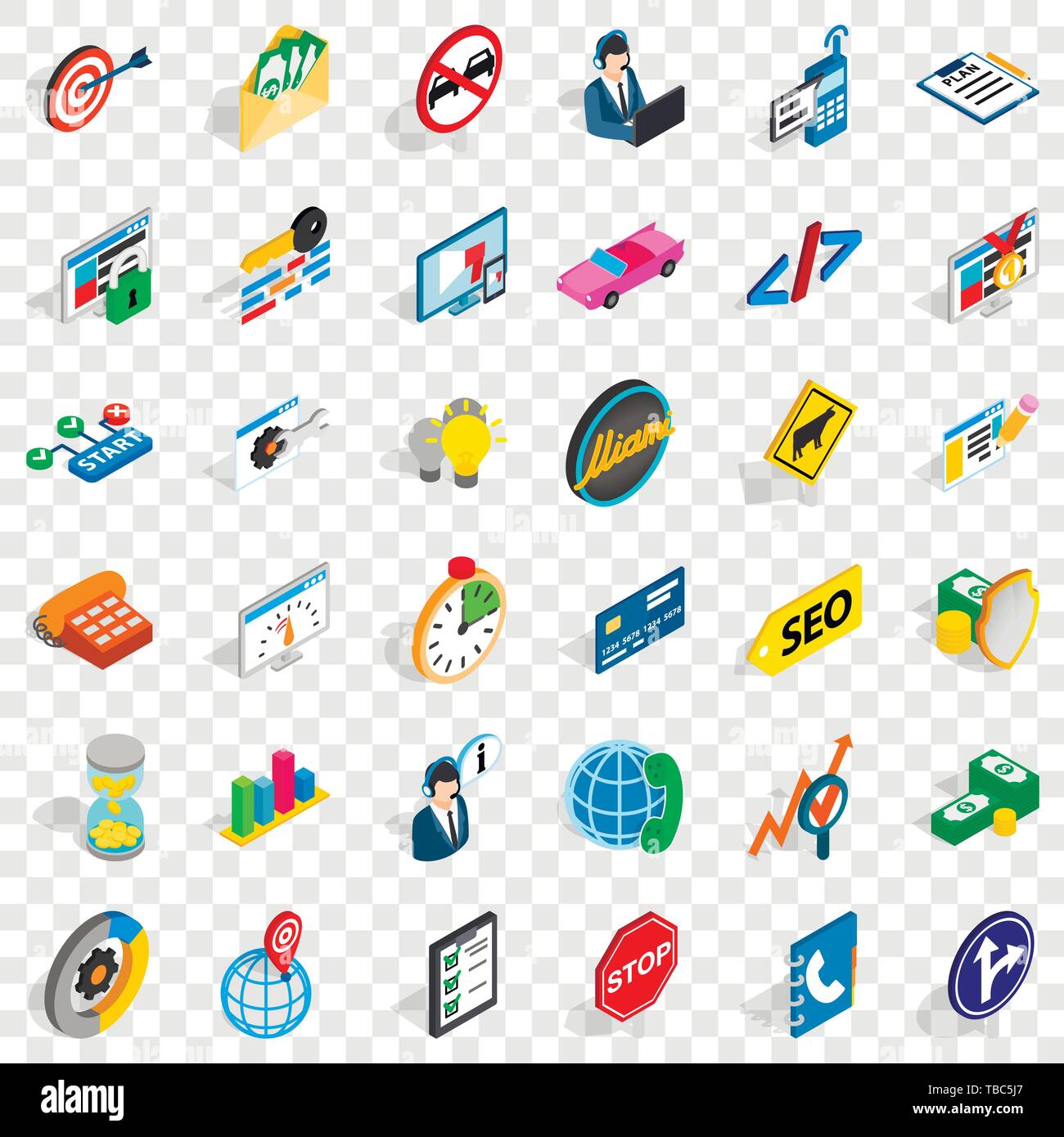Seo icons set, isometric style Stock Vector Image & Art - Alamy