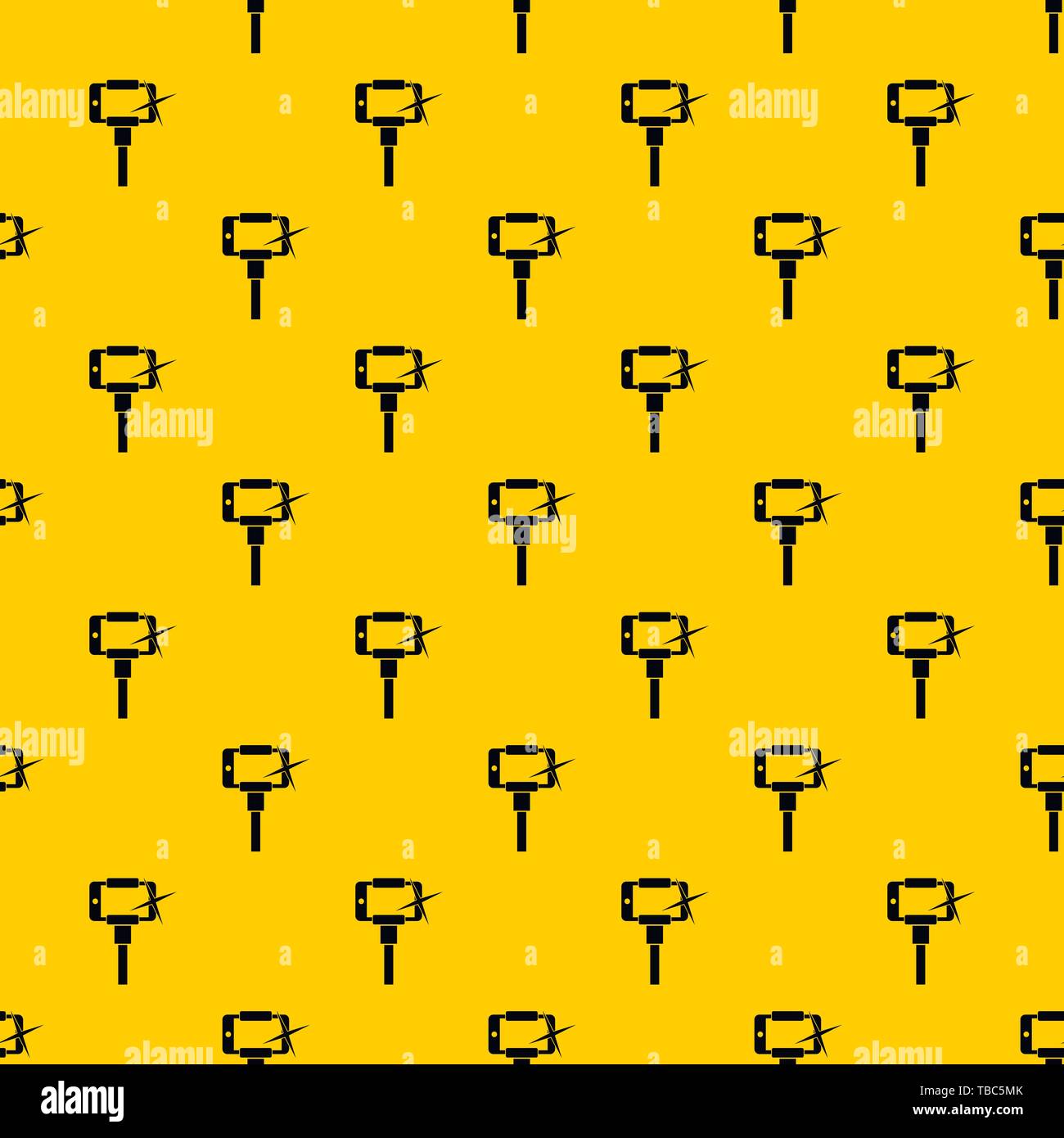 Taking pictures on smartphone on selfie stick pattern vector Stock Vector