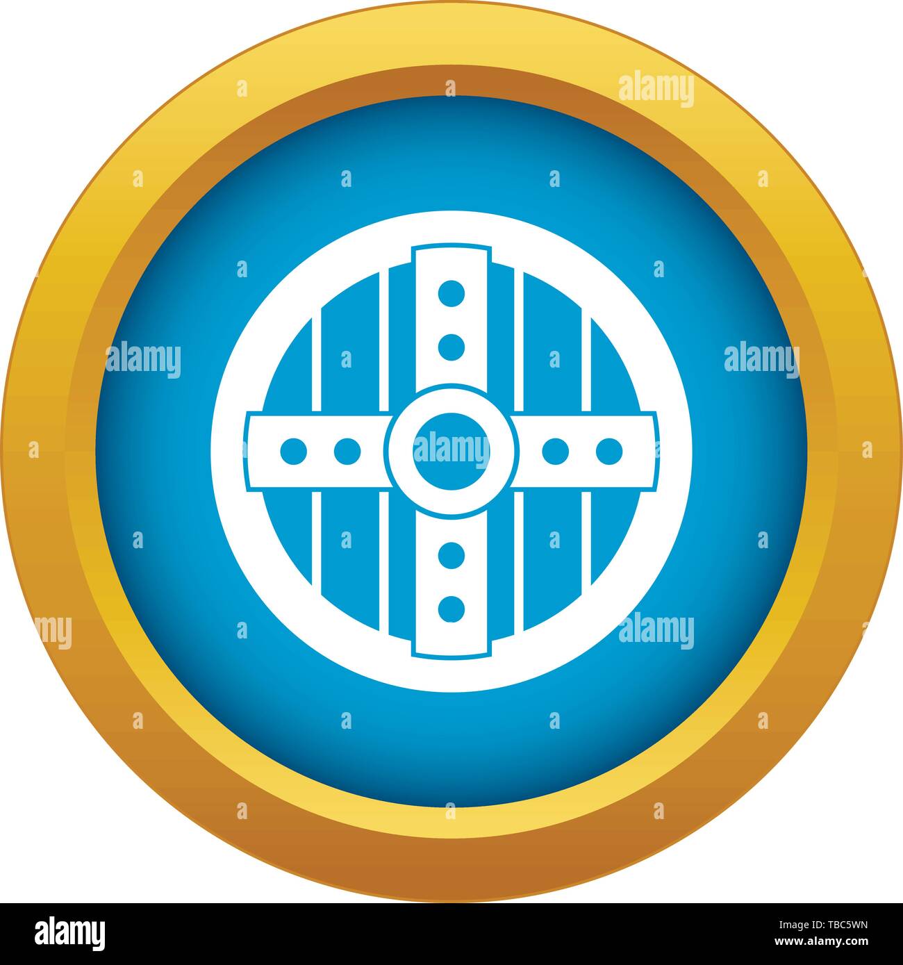 Round protective shield icon blue vector isolated Stock Vector Image ...