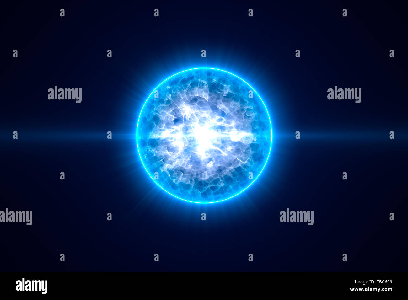 Blue combustion flame special effects, threedimensional modeling Stock