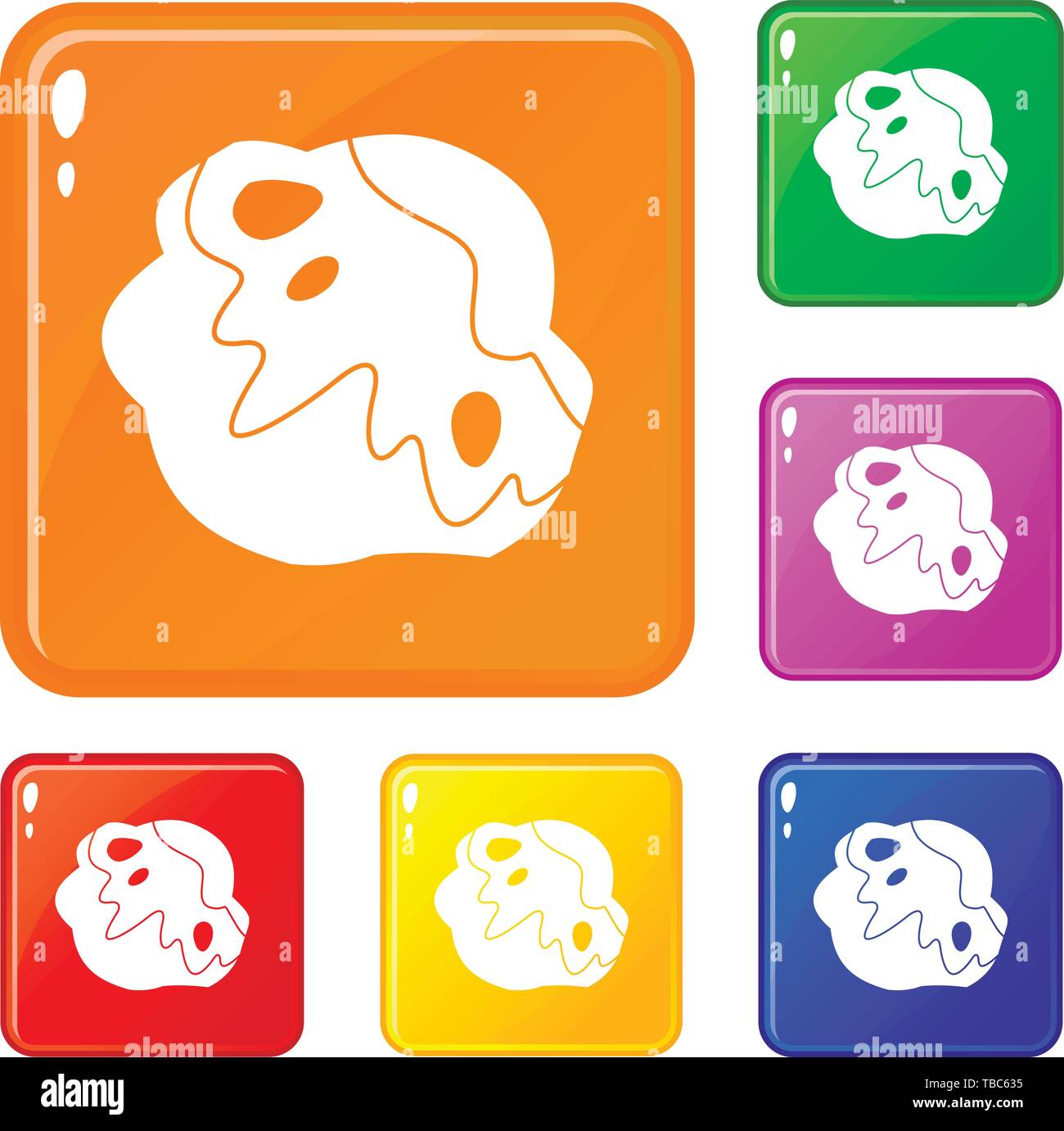 Moon stone icons set vector color Stock Vector Image & Art - Alamy