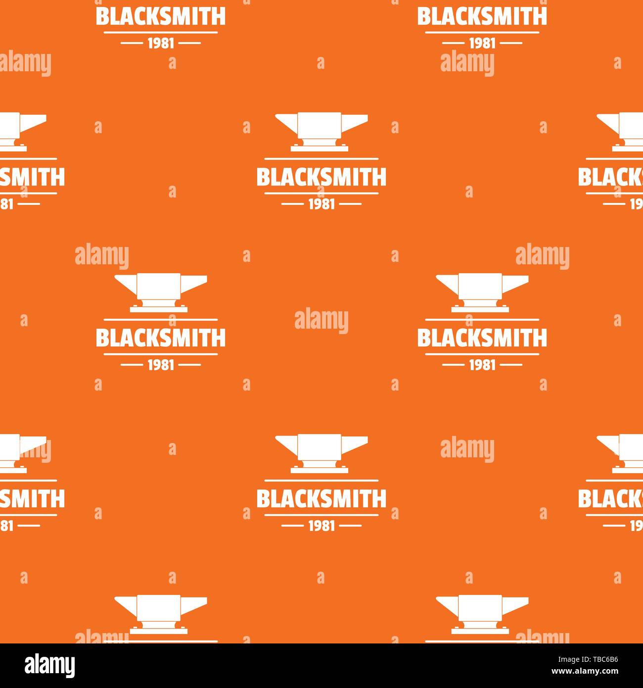 Blacksmith pattern vector orange Stock Vector