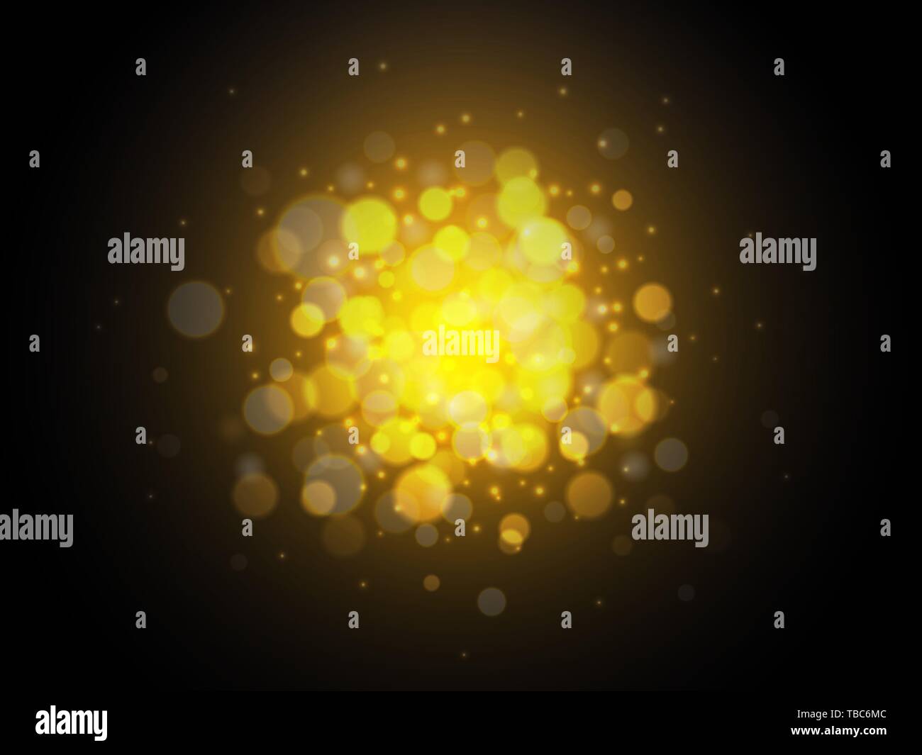 Bokeh golden lights background Christmas concept. Vector illustration ...