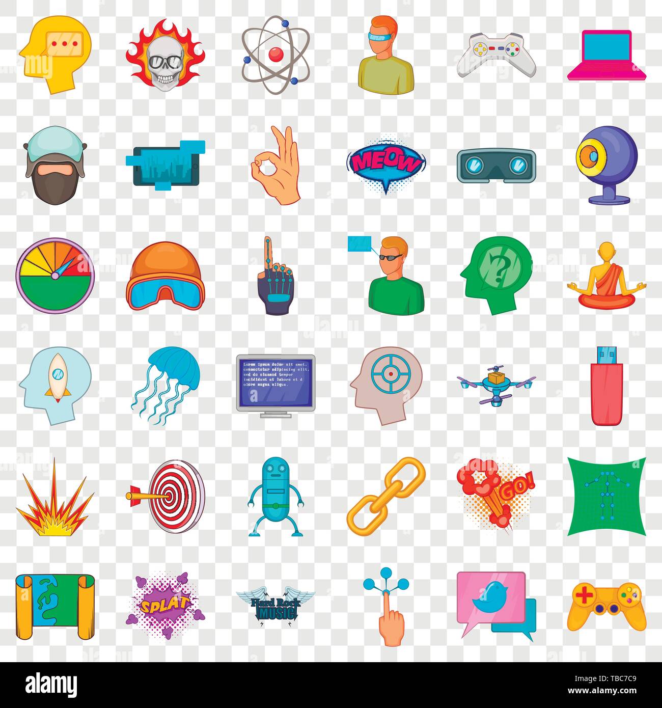Virtual reality icons set, cartoon style Stock Vector Image & Art - Alamy