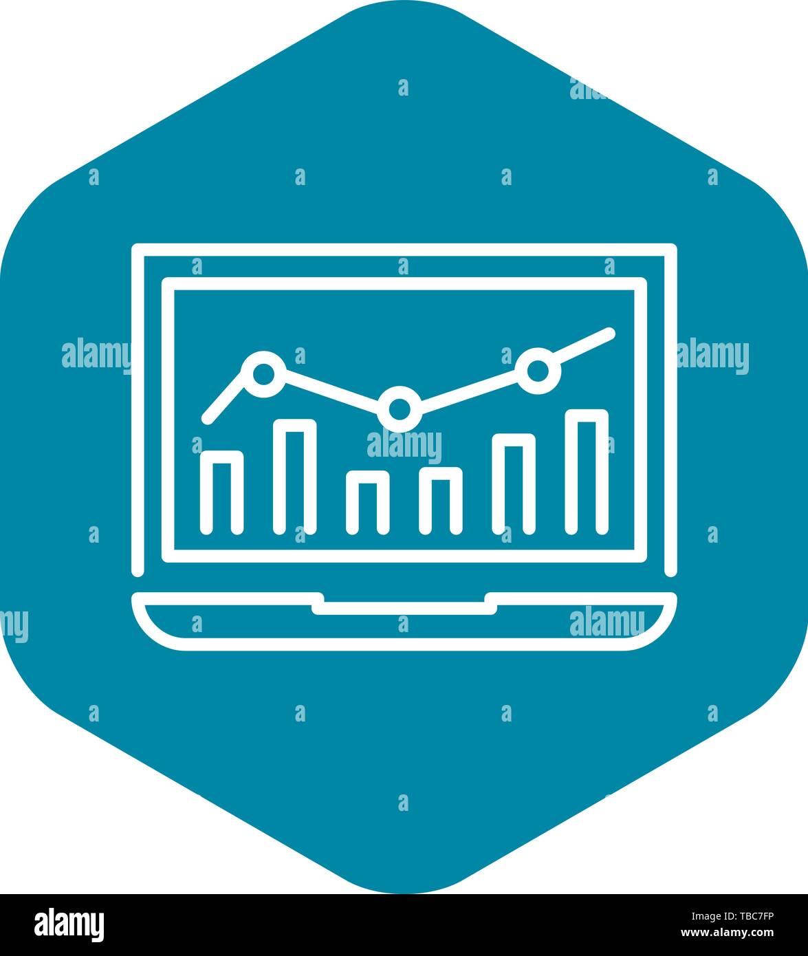 Laptop finance chart icon, outline style Stock Vector Image & Art - Alamy
