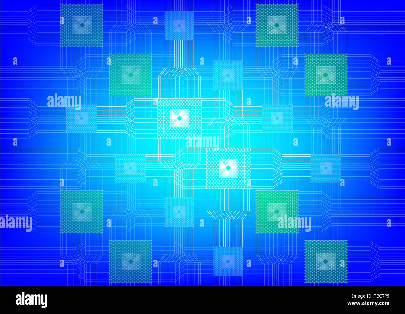 Digital financial technology chip concept background illustration Stock Photo