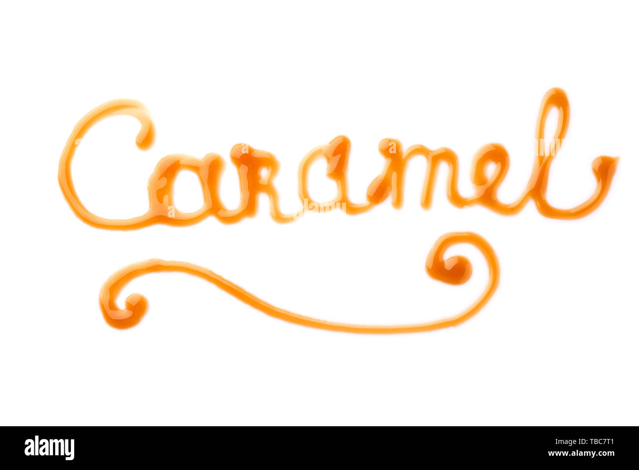 Word CARAMEL on white background Stock Photo Alamy