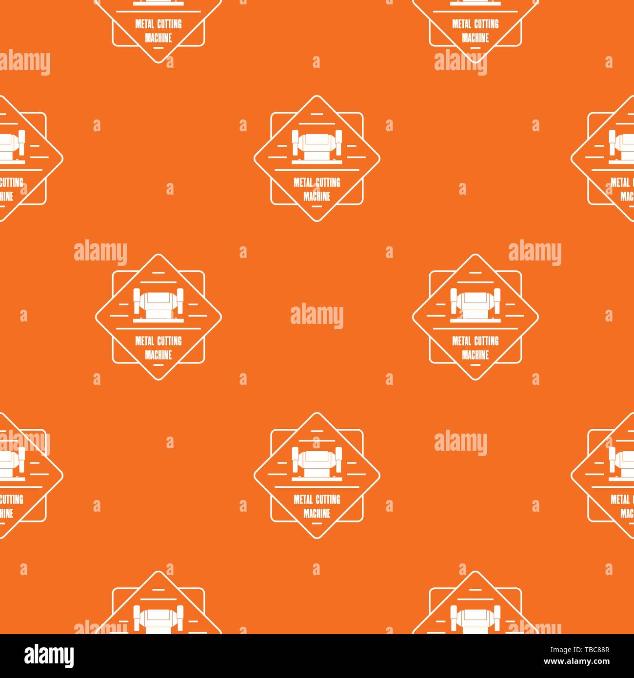 Metal cutting machine pattern vector orange Stock Vector