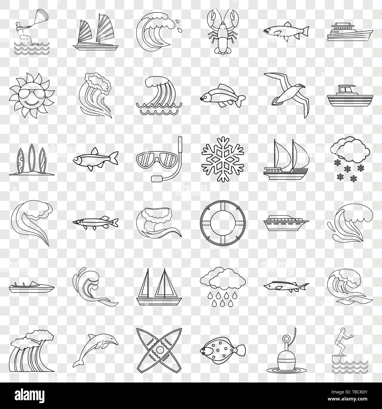 Swimming icons set, outline style Stock Vector Image & Art - Alamy