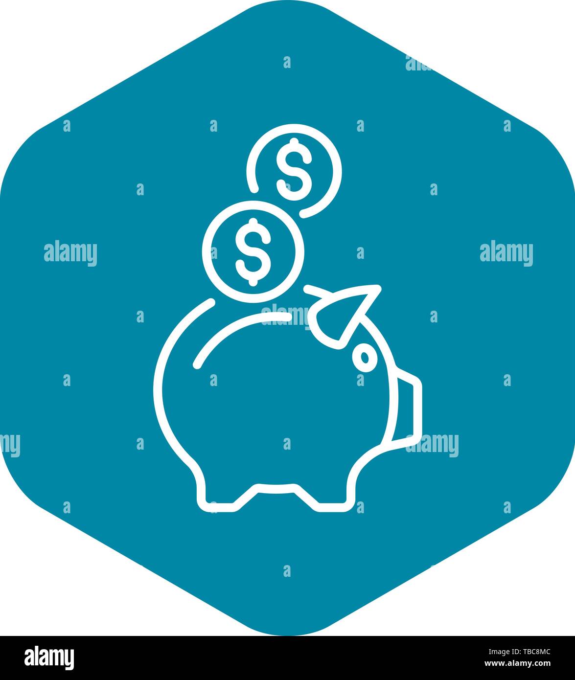 Piggy bank icon, outline style Stock Vector Image & Art - Alamy