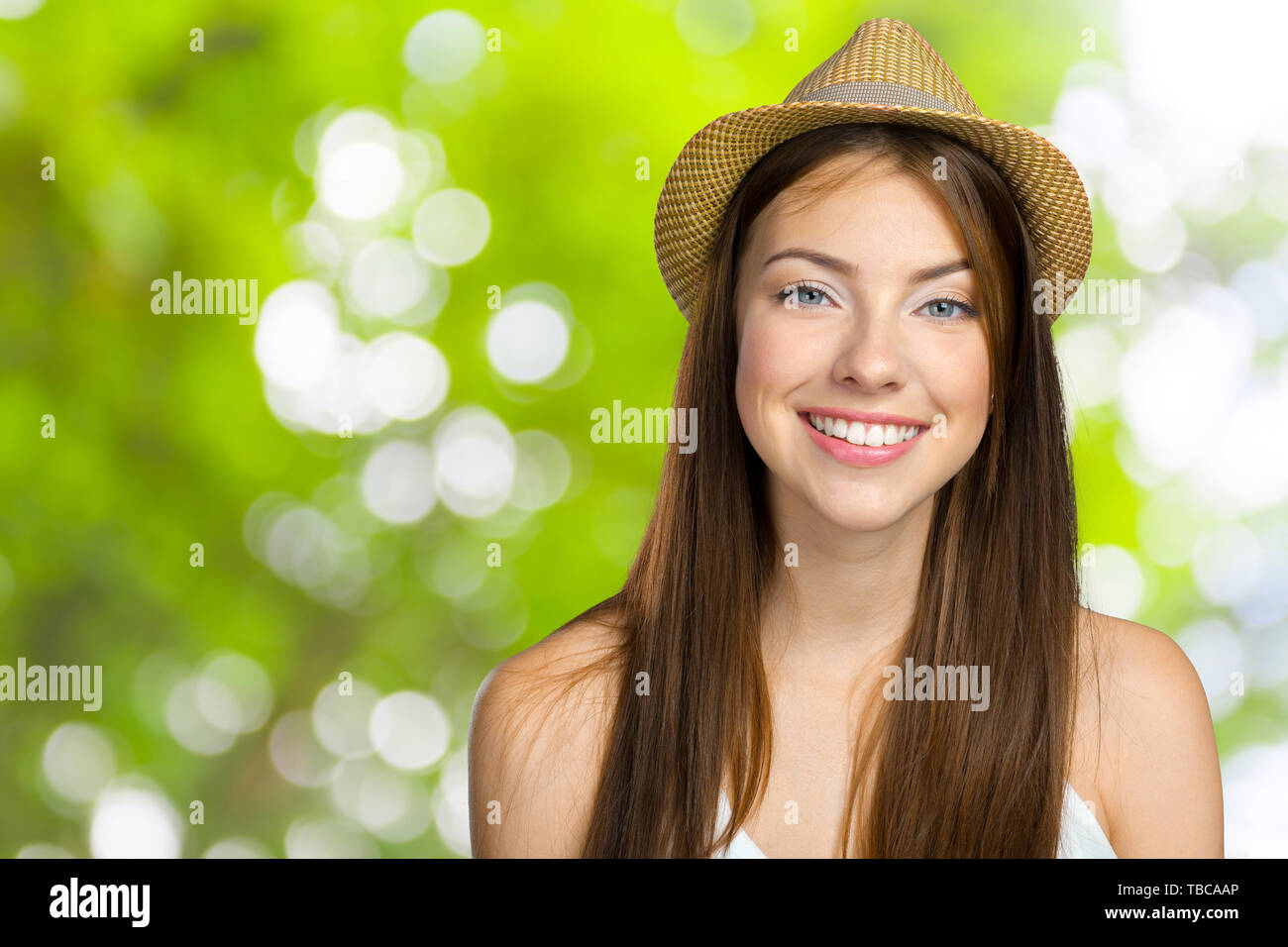 Happy Beautiful Woman Stock Photo - Alamy