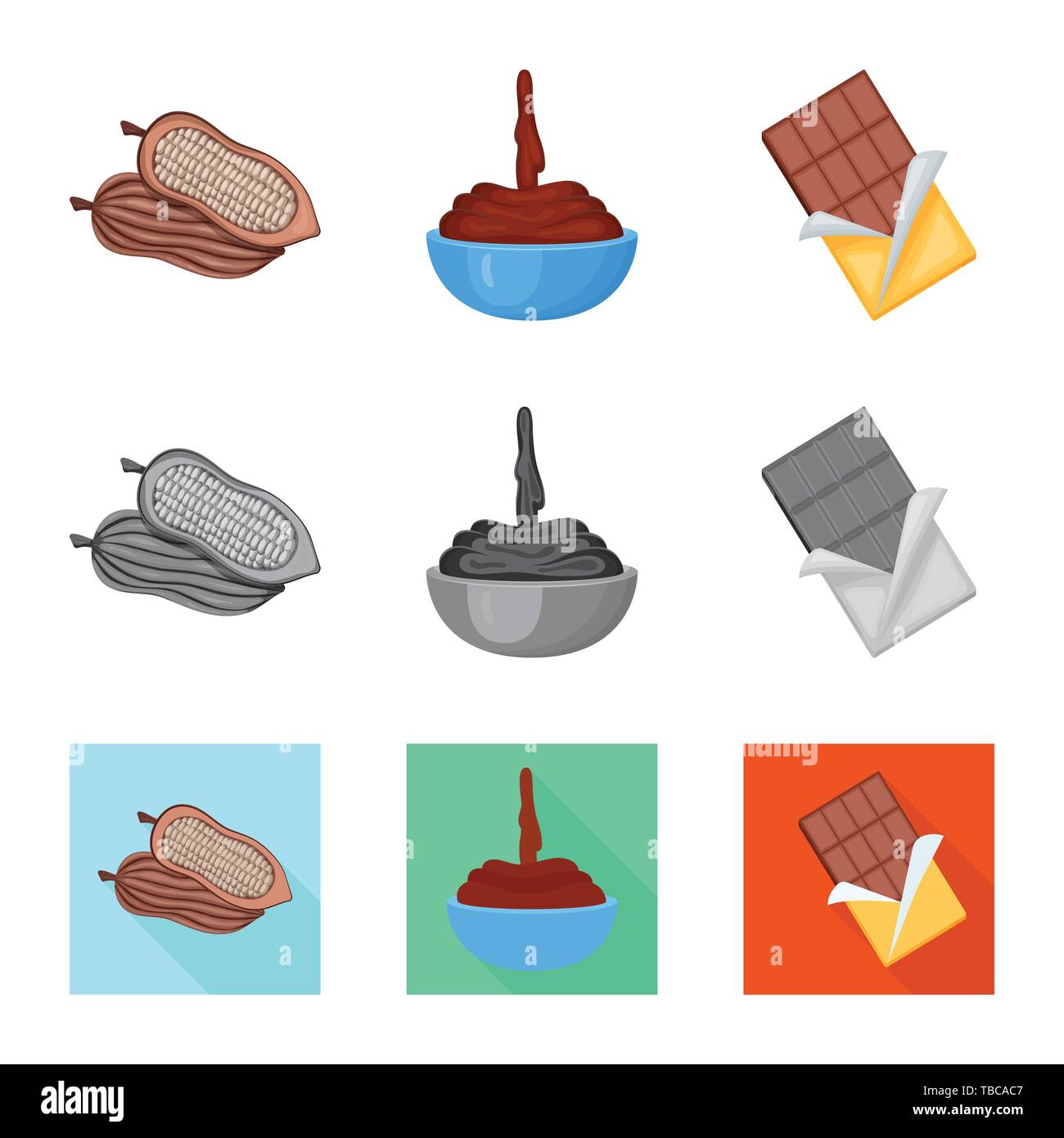 Vector design of food and yummy symbol. Collection of food and brown ...