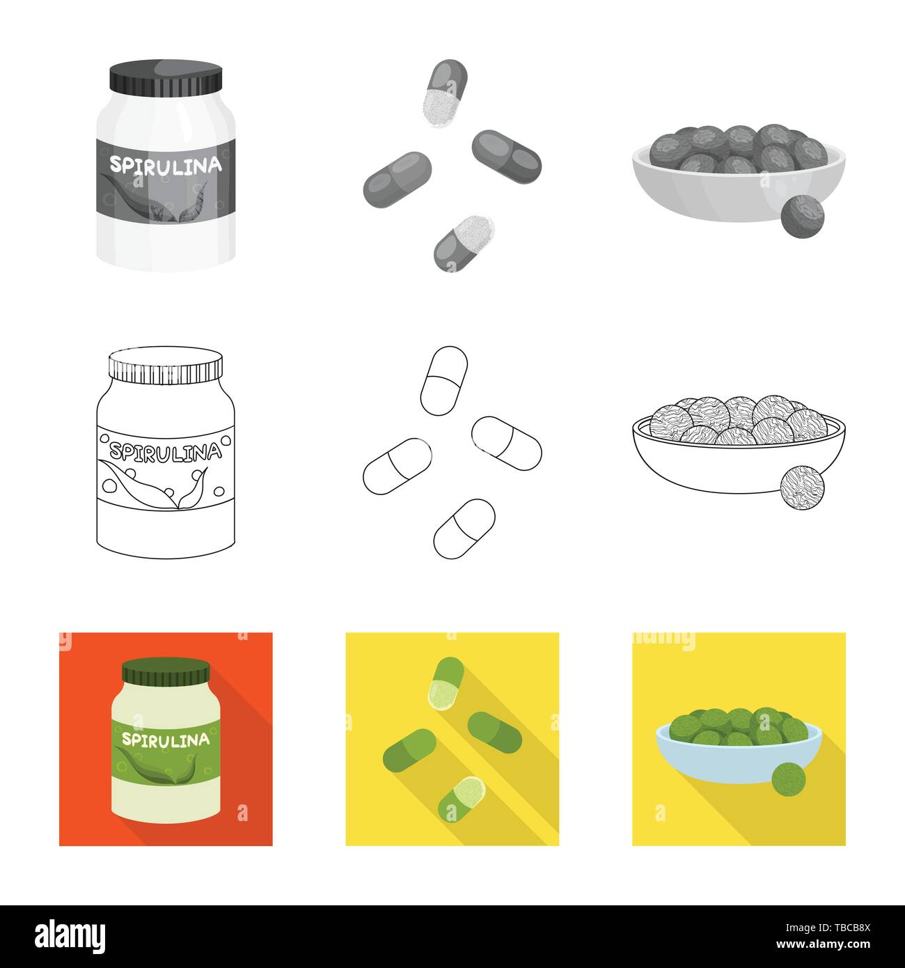 Vector illustration of protein and sea sign. Collection of protein and ...