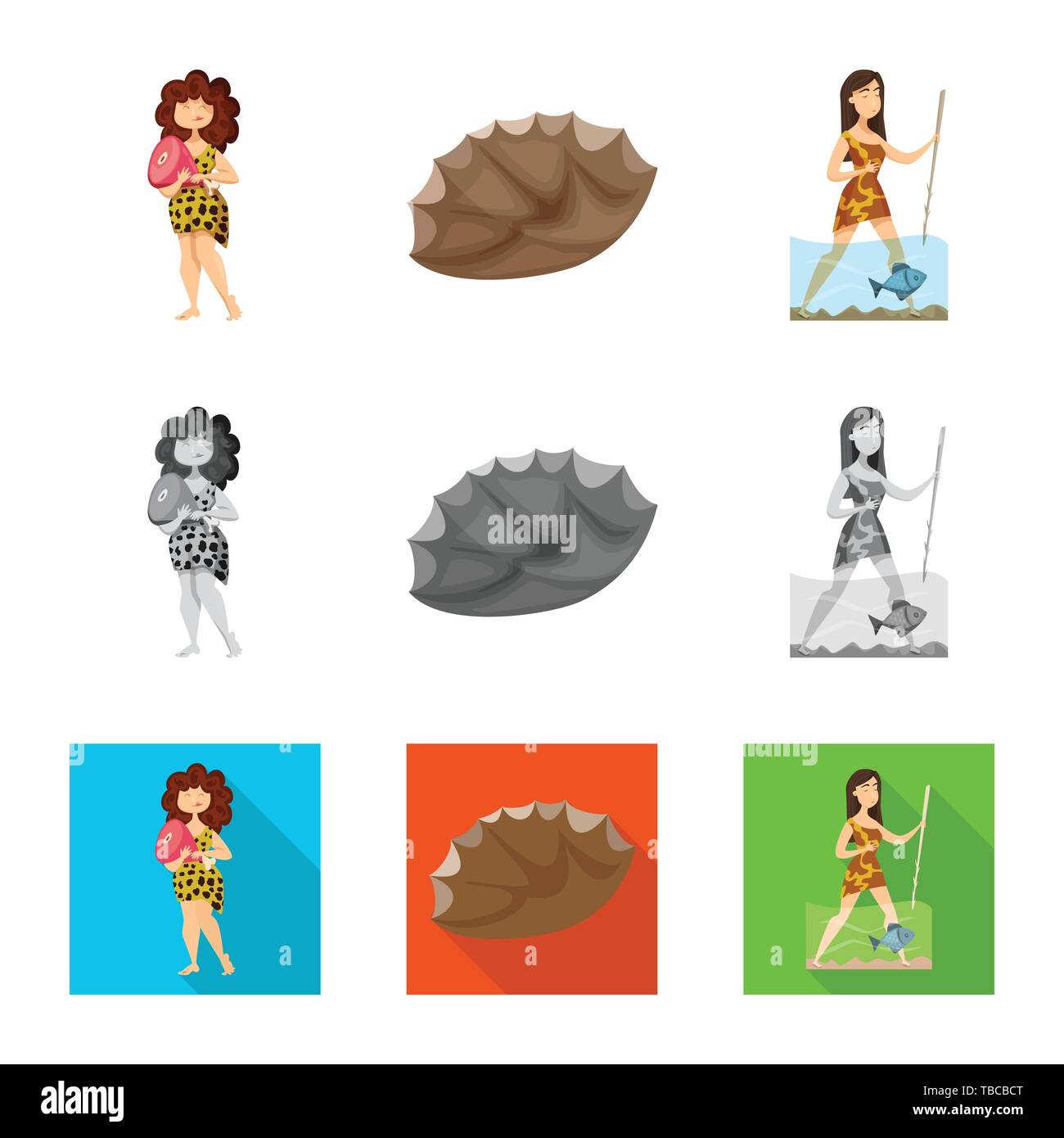 Vector illustration of evolution and prehistory symbol. Collection of ...
