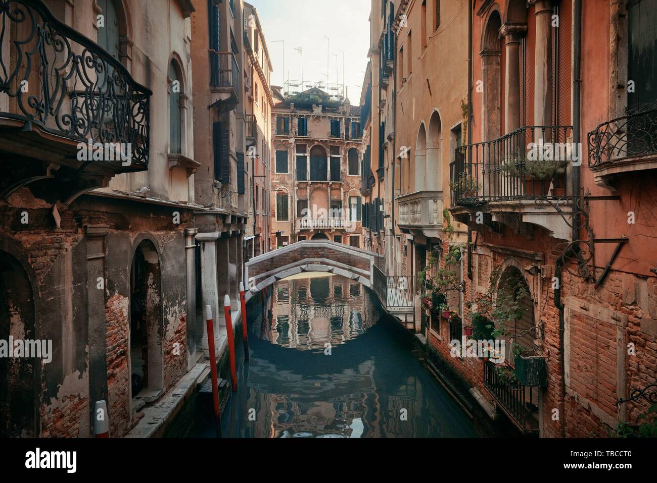 Venice canal view with historical buildings. Italy Stock Photo - Alamy