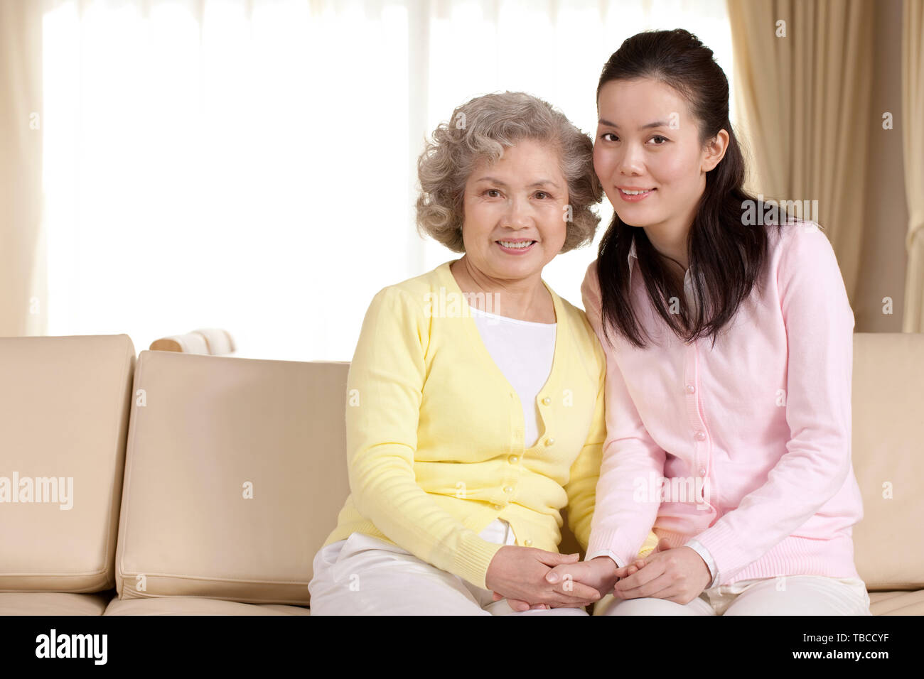 A picture between mother and daughter. Stock Photo
