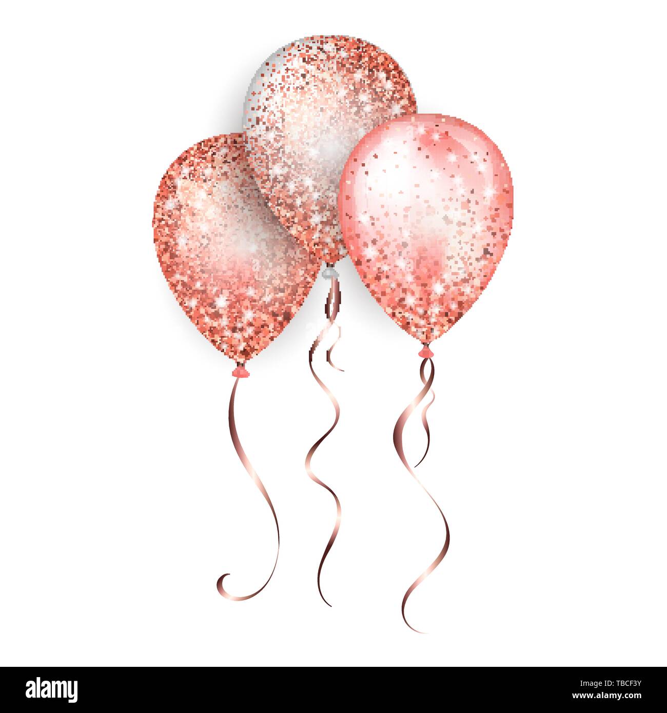 Sticker Vector illustration d'un ballon rose brillant