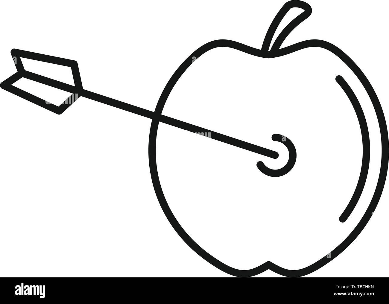 Arrow apple icon. Outline arrow apple vector icon for web design