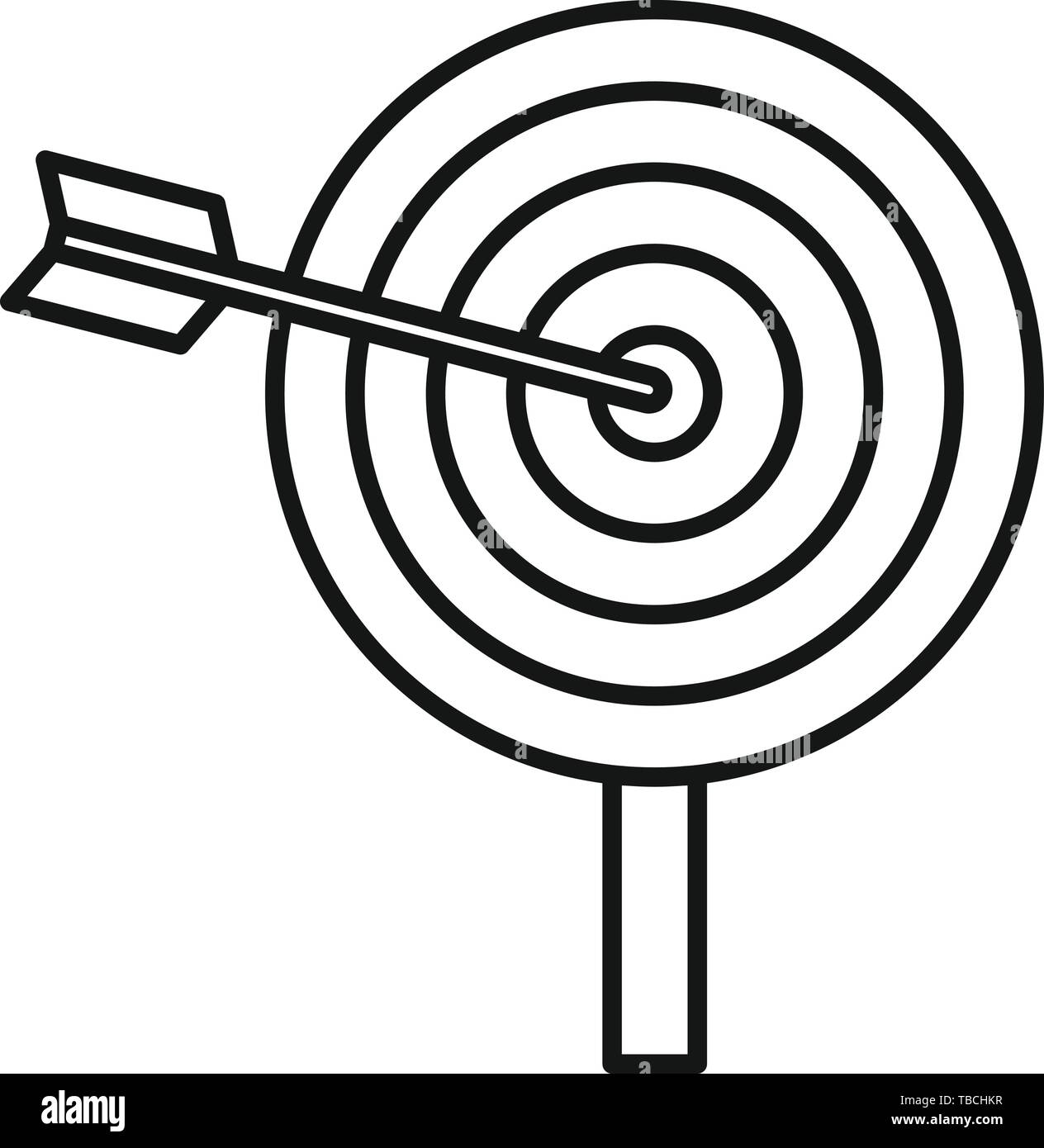 Arrow target icon. Outline arrow target vector icon for web design