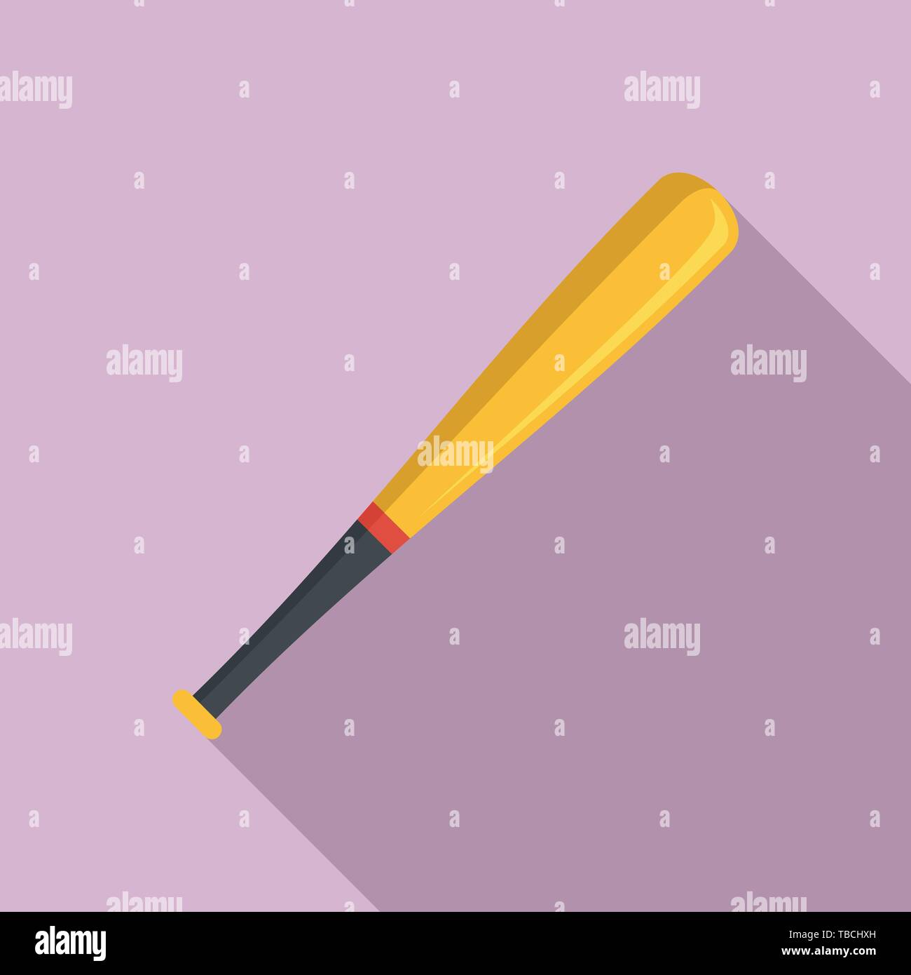 Baseball bat icon. Flat illustration of baseball bat vector icon for