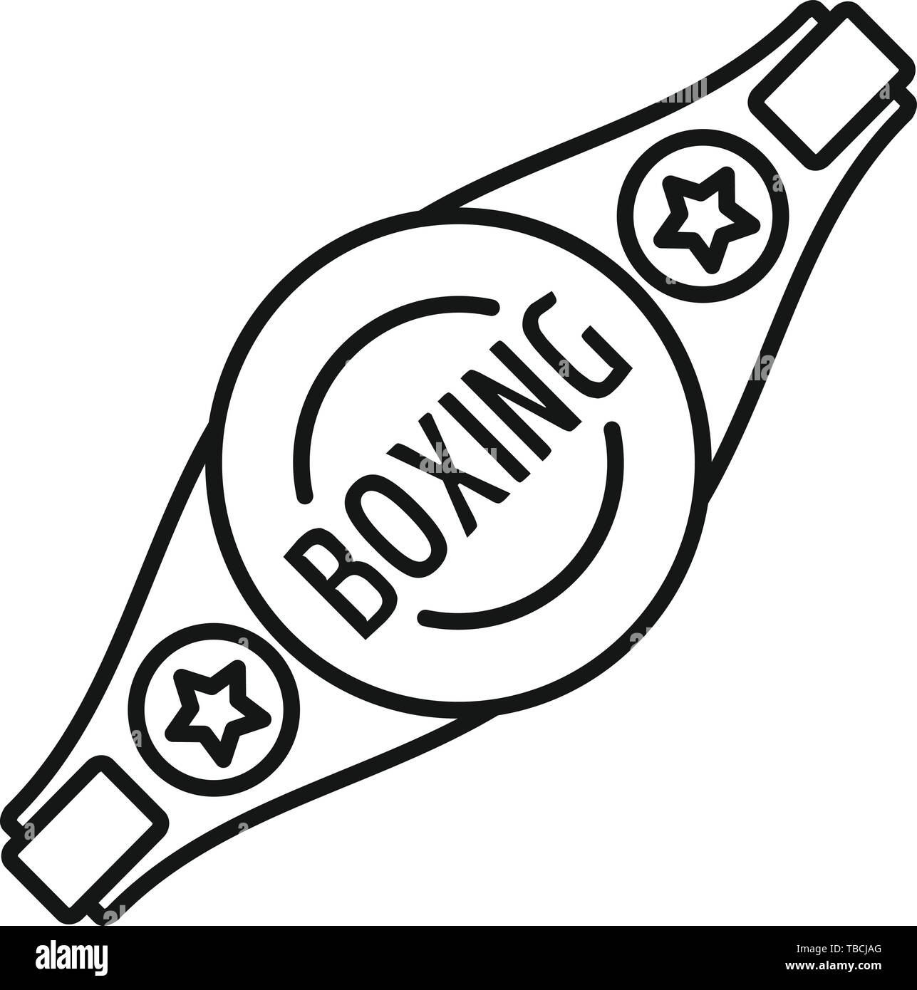 Boxing gold belt icon. Outline boxing gold belt vector icon for web design isolated on white background Stock Vector