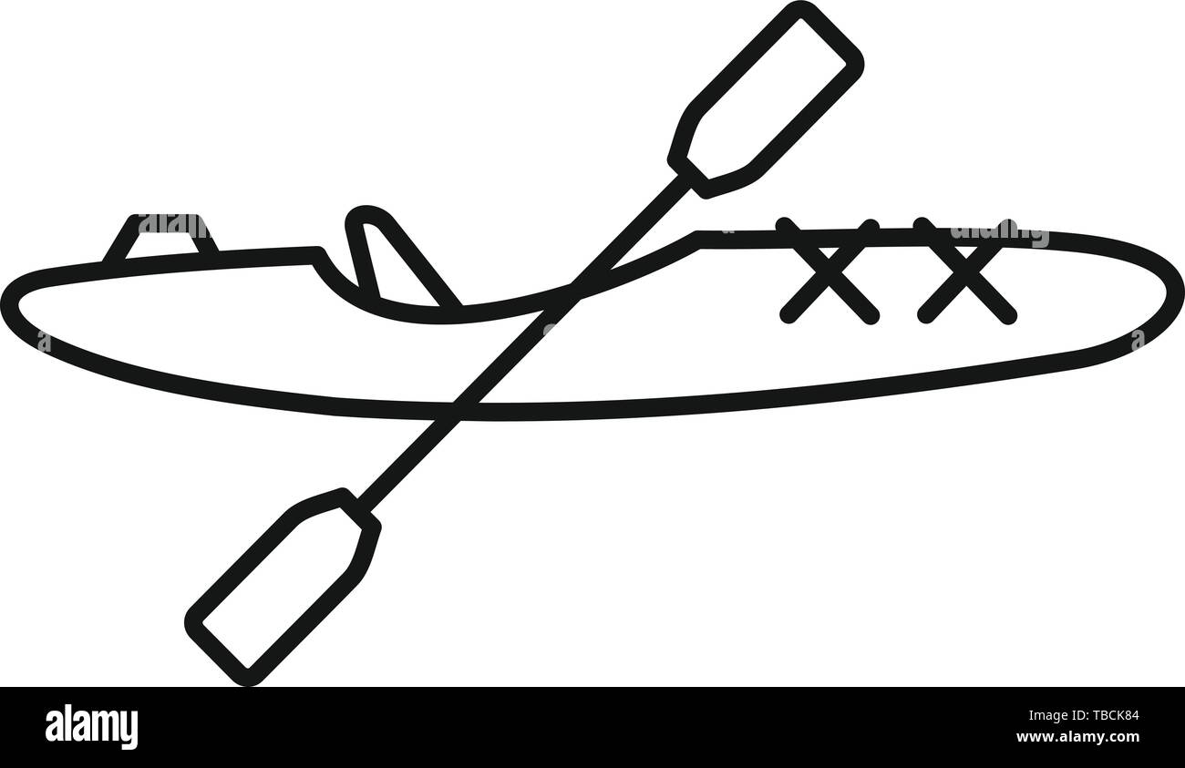 Sport kayak icon. Outline sport kayak vector icon for web design