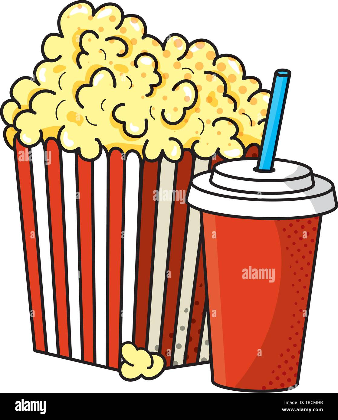 https://c8.alamy.com/comp/TBCMHB/pop-corn-and-soda-paper-cup-and-straw-vector-illustration-graphic-design-TBCMHB.jpg