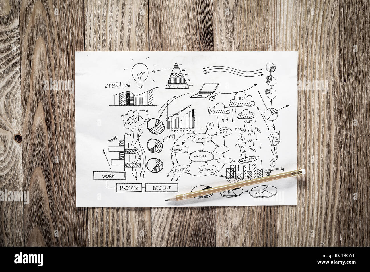 doodle graph declining chart hand drawn with black... Hand draw doodle charts hi-res stock photography and images - Alamy
