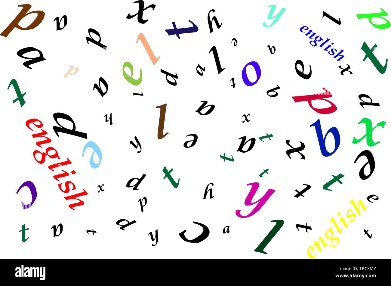 Abcd Random Letters Background randomly placed letters of the alphabet Stock Vector Image ...