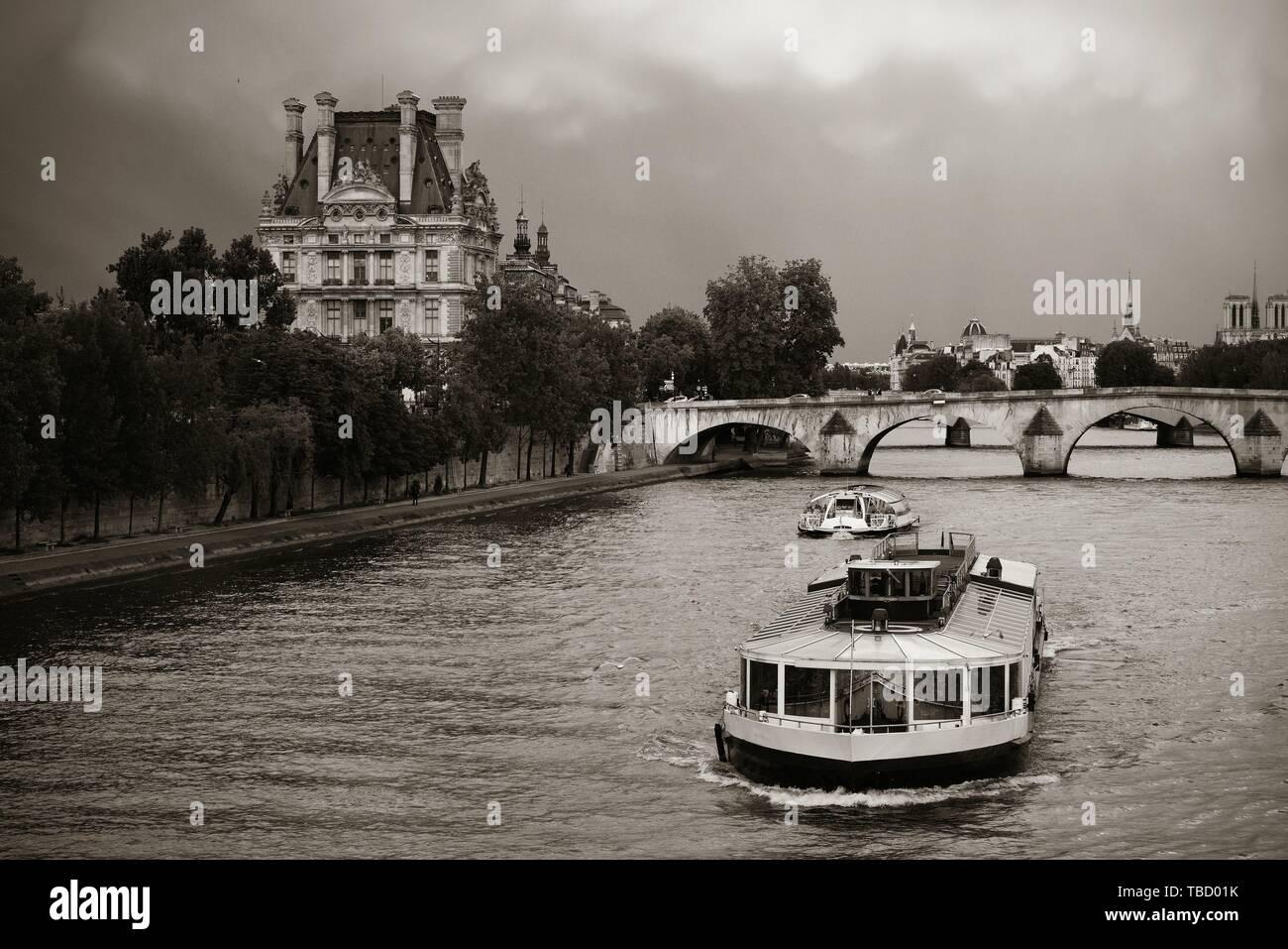 Paris Rivers Bridge Paris River Seine with bridge and historical architecture Stock Photo ...