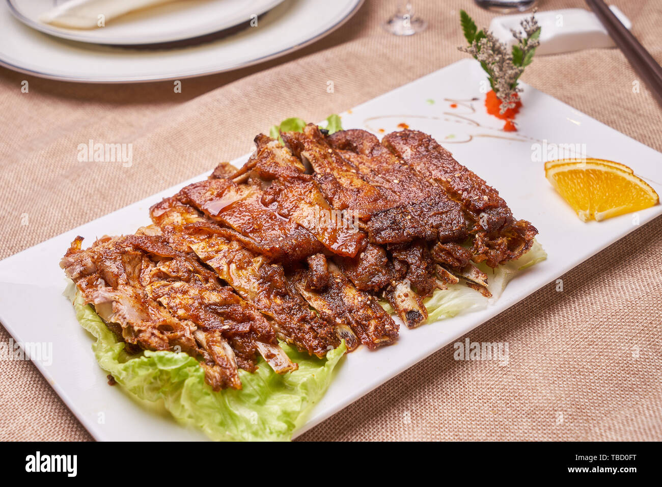 Halal gourmet roast lamb chops Stock Photo Alamy