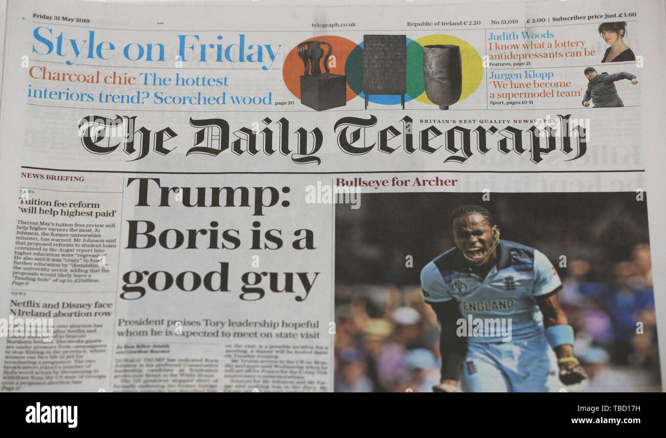 The Daily Telegraph Masthead Stock Photo Alamy