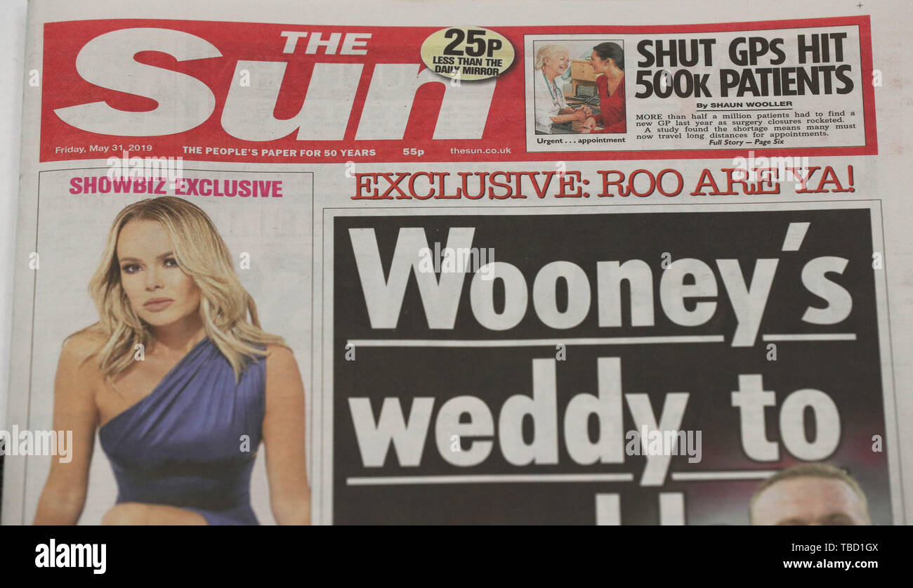 The Sun Masthead. Stock Photo