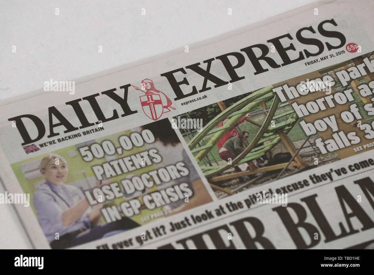 The Daily Express Masthead Stock Photo Alamy