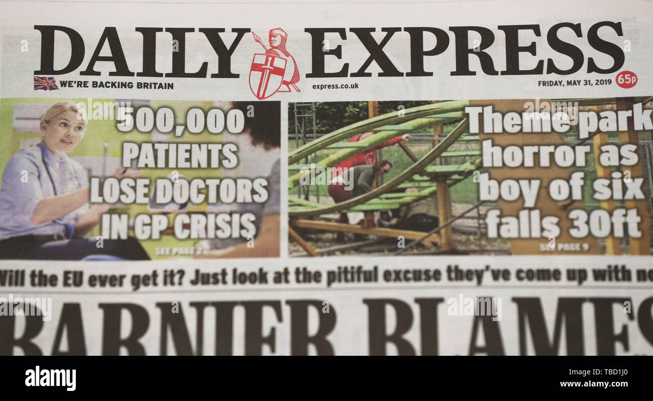 The Daily Express Masthead Stock Photo Alamy