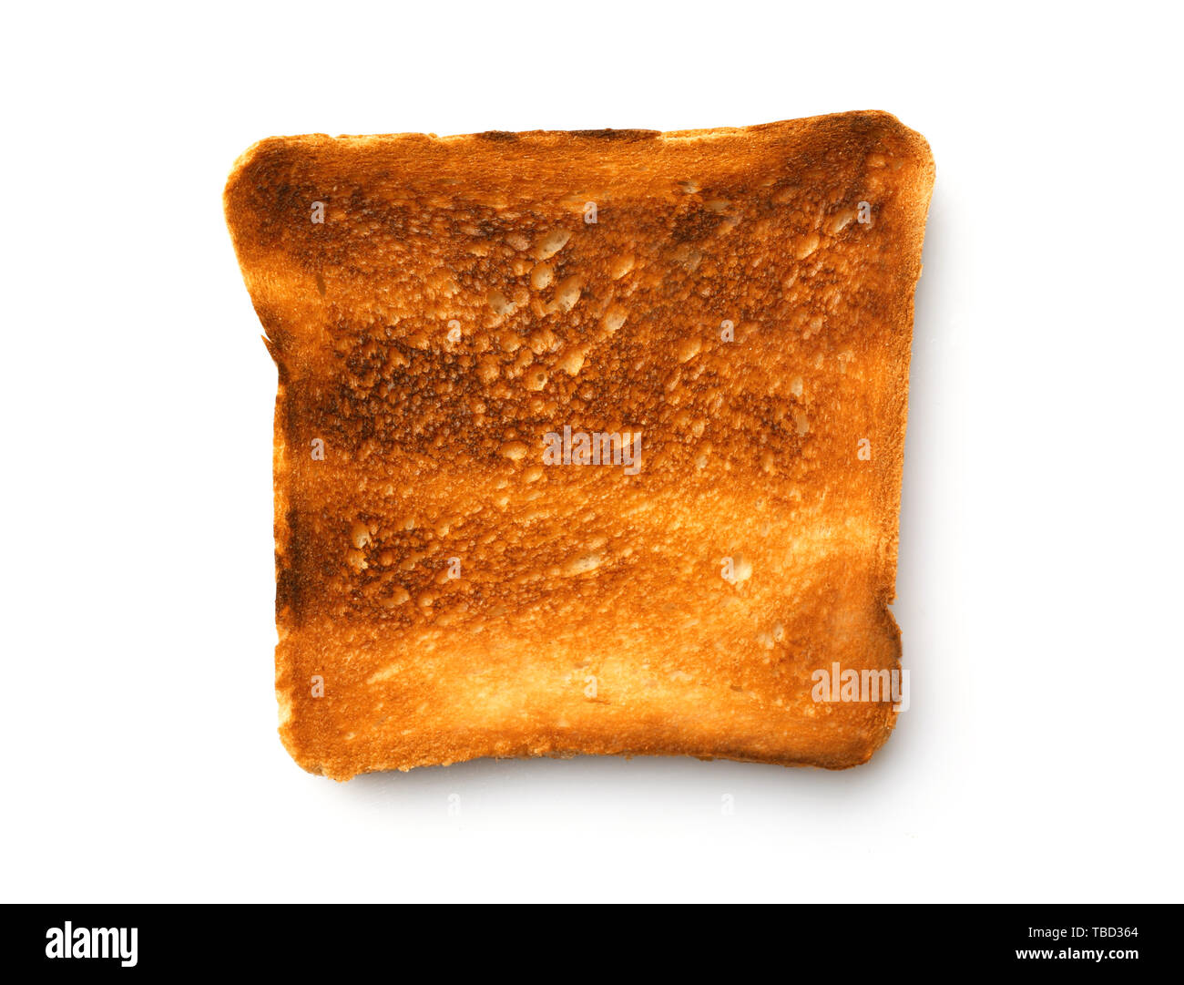 Slice of toasted bread on white background Stock Photo - Alamy