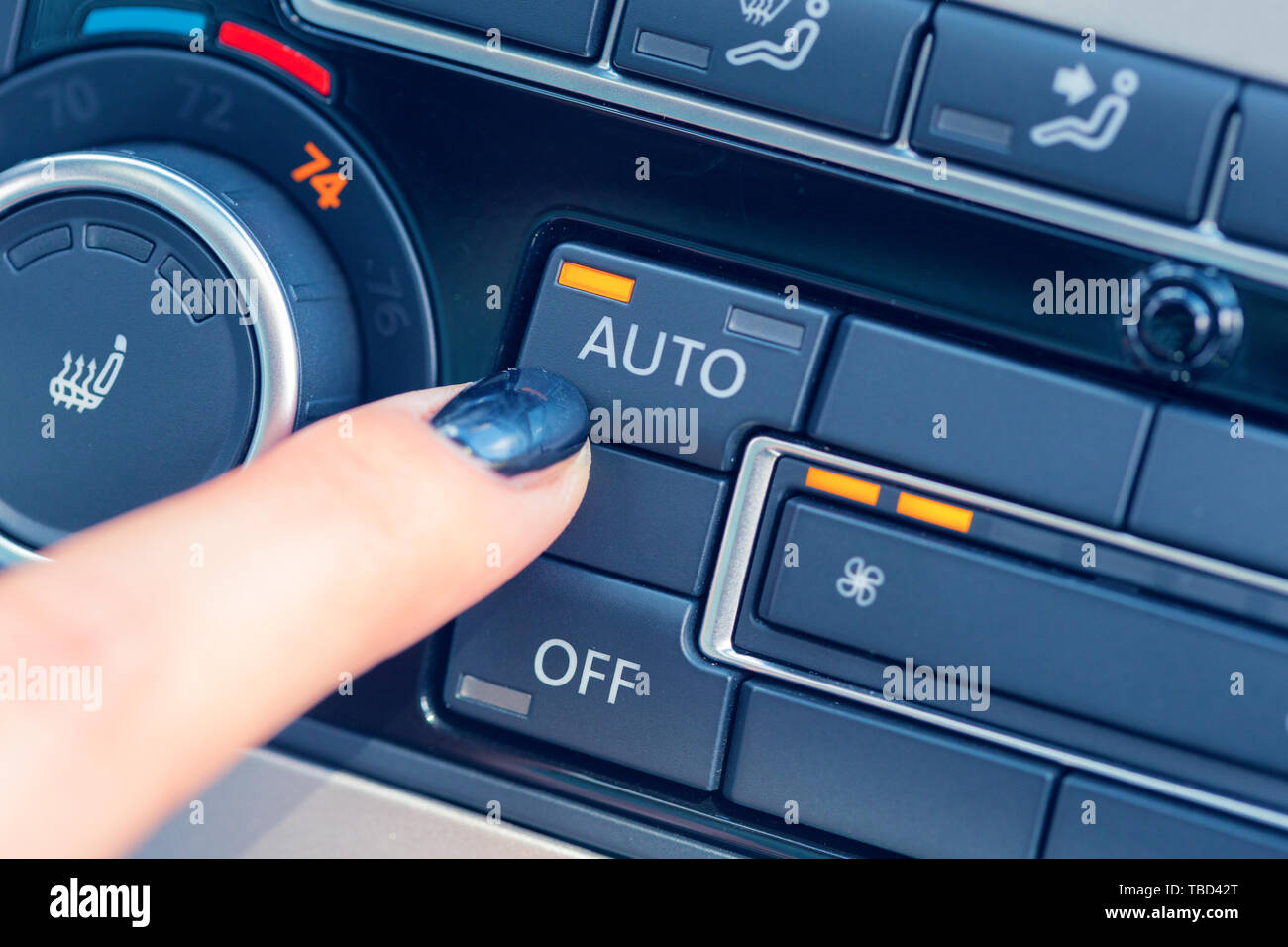 Climate control unit in the new car Stock Photo Alamy