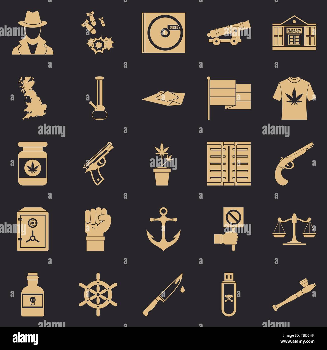 Crime investigation icons set, simple style Stock Vector Image & Art ...