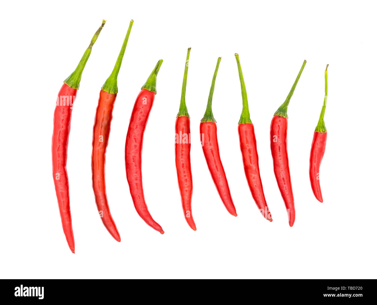 set of chili pepper isolated on a white background Stock Photo