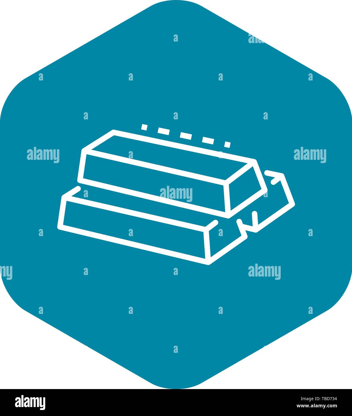 Gold bar icon, outline style Stock Vector Image & Art - Alamy