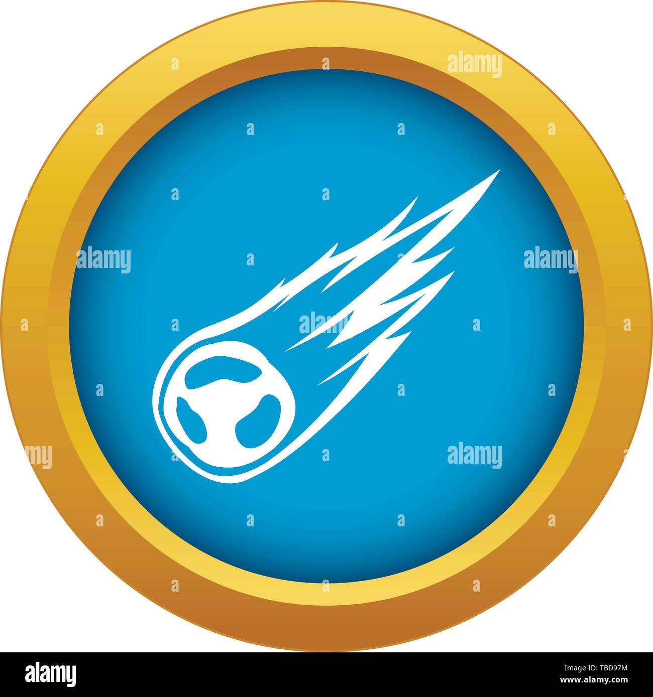 Falling meteor with long tail icon blue vector isolated Stock Vector ...