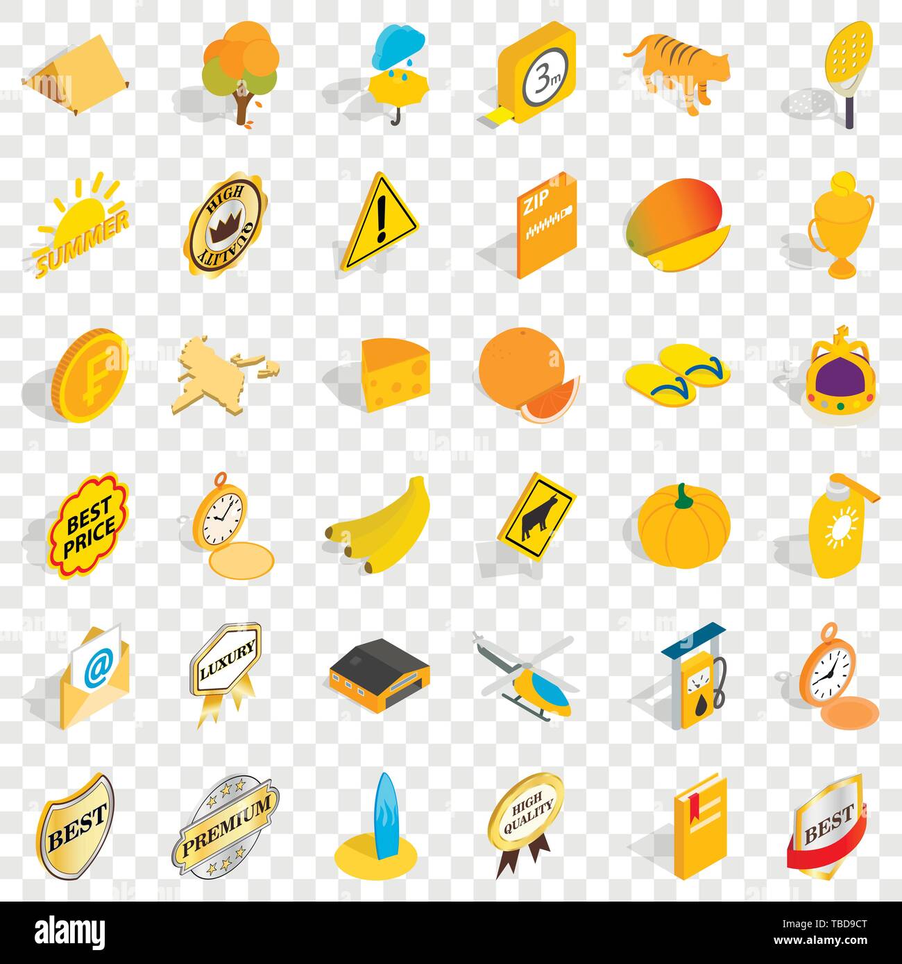 Cheese icons set, isometric style Stock Vector