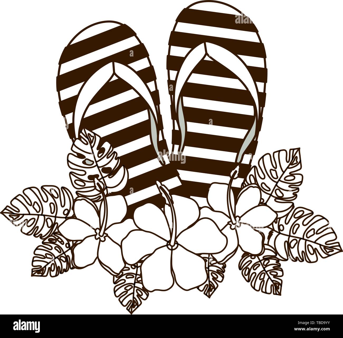 striped beach sandals on white background Stock Vector Image & Art - Alamy