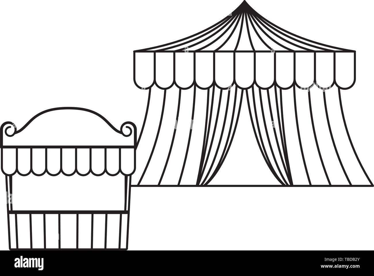 circus tents carnival isolated icon vector illustration design Stock ...
