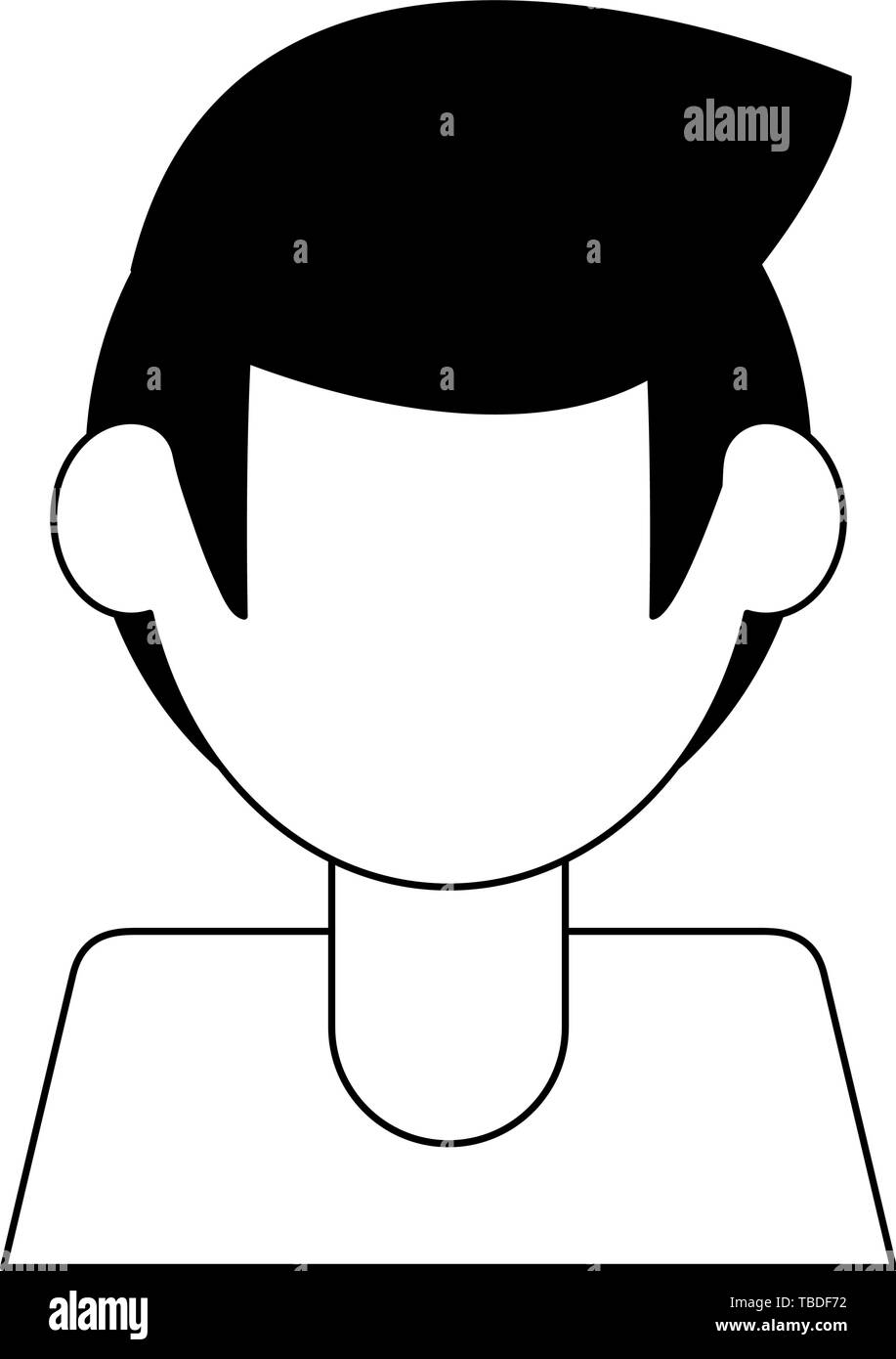 Faceless man avatar profile isolated in black and white Stock Vector ...