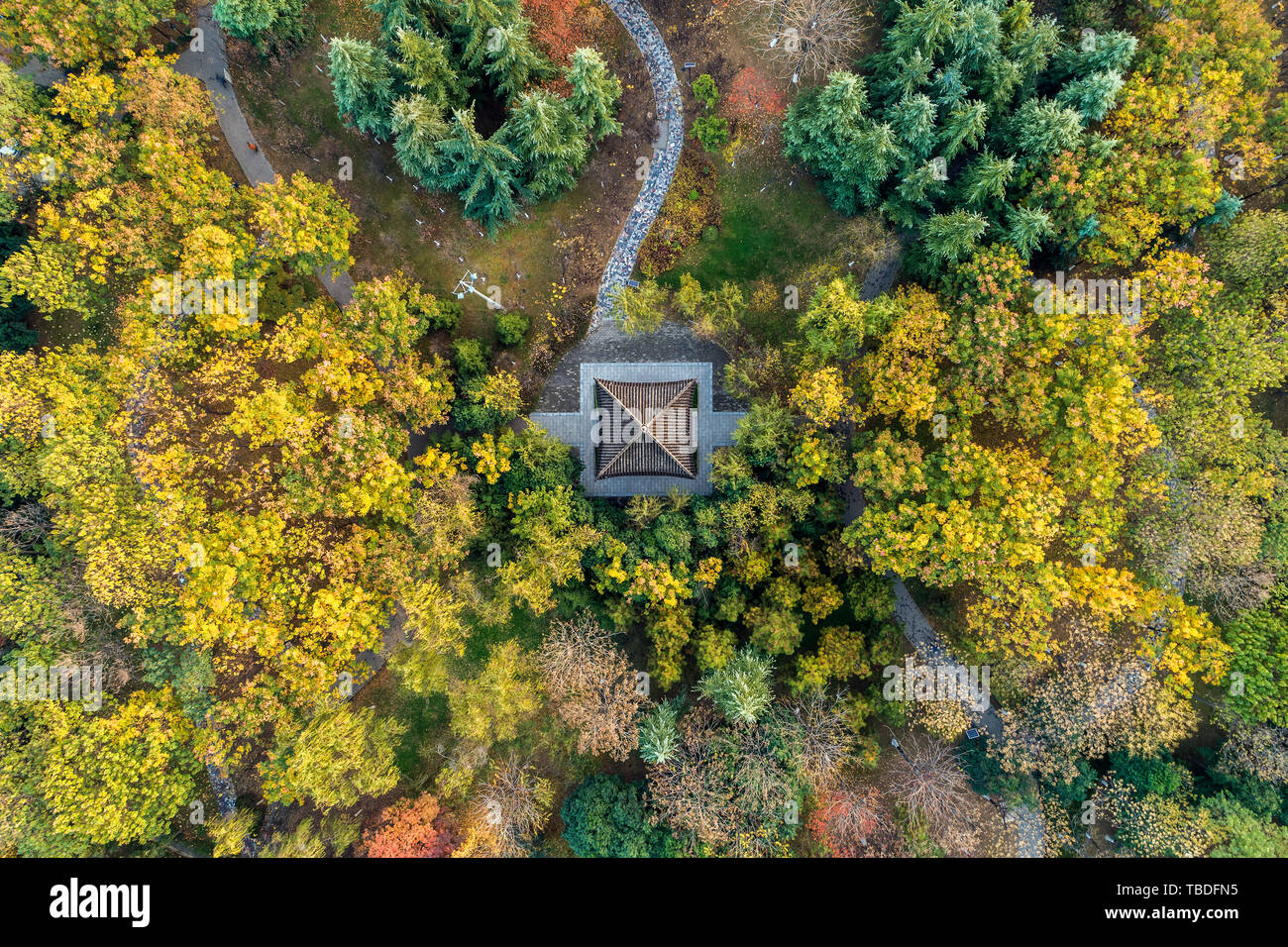 Aerial Park Autumn Color Stock Photo - Alamy