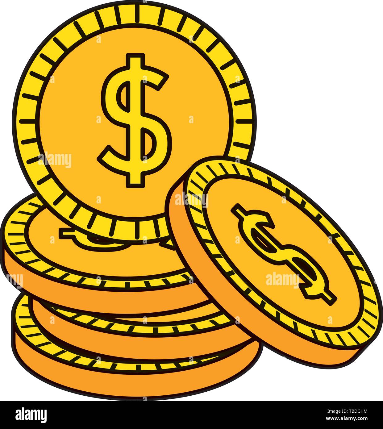 coins cash money dollars icon Stock Vector Image & Art - Alamy